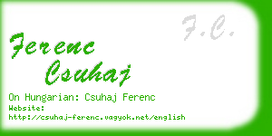 ferenc csuhaj business card
